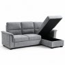 Corner Sofa Bed Grey Chenille