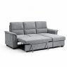 Corner Sofa Bed Grey Chenille