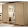 225cm Sliding Wardorbe 223cm High Wood Effect and Mirror Door