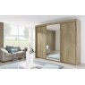 225cm Sliding Wardrobe 223cm High Wood Effect And Mirror Door