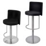 Metropolitan Bar Stools Monza Taupe Faux Leather Seat Brushed Steel Frame