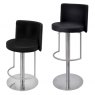 Metropolitan Bar Stool Monza Taupe Faux Leather Seat Brushed Steel Frame