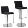 Metropolitan Bar Stools Cadiz Grey Faux Leather Seat Brushed Steel Frame