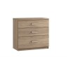 Malta Bedroom 3 Drawer Midi Chest  Finish - Bardolino Oak