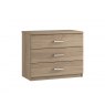 Malta Bedroom 3 Drawer Chest  Finish - Bardolino Oak