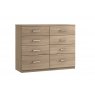 Malta Bedroom 4 Drawer Twin Chest With 1 Deep Drawer  Finish - Bardolino Oak