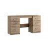 Malta Bedroom Double Pedestal Dressing Table  Finish - Bardolino Oak