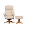 Singapore - Swivel Recliner Chair & Footstool  Faux leather Cafe Latte