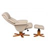 Swivel Recliner Chair & Footstool  Pu Cafe Latte