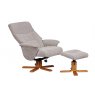 Swivel Recliner Chair & Footstool  Fabric Wheat