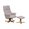 Swivel Recliner Chair & Footstool  Fabric Wheat