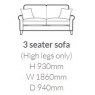 Cassie Collection 3 Seater Sofa SE