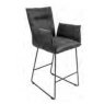 Gratton Collection Bar Stool with Arms Grey Suede