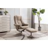 Tampa Swivel Recliner Collection Swivel Recliner and Footstool Granite/Chrome
