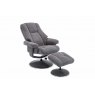 Tampa Swivel Recliner Collection Swivel Recliner and Footstool Mushroom/Chrome