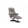 Tampa Swivel Recliner Collection Swivel Recliner and Footstool Elephant/Chrome Trim