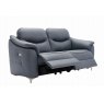 3 Seater Manual Recliner Settee Double Recliner Fabric - B