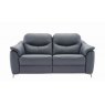 3 Seater Manual Recliner Settee Double Recliner Fabric - B